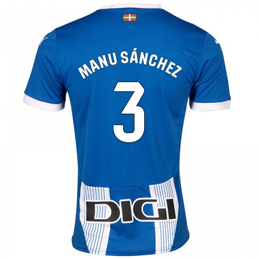 Criança Camisola Manu Sanchez #3 Azul Principal 2024/25 Camisa Brasil