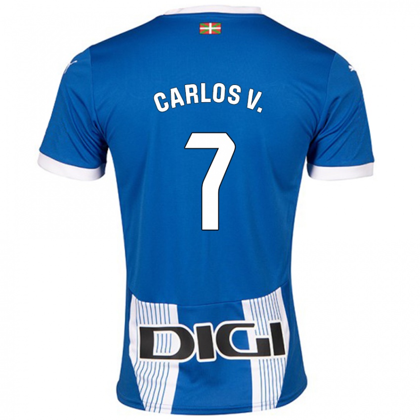 Criança Camisola Carlos Vicente #7 Azul Principal 2024/25 Camisa Brasil