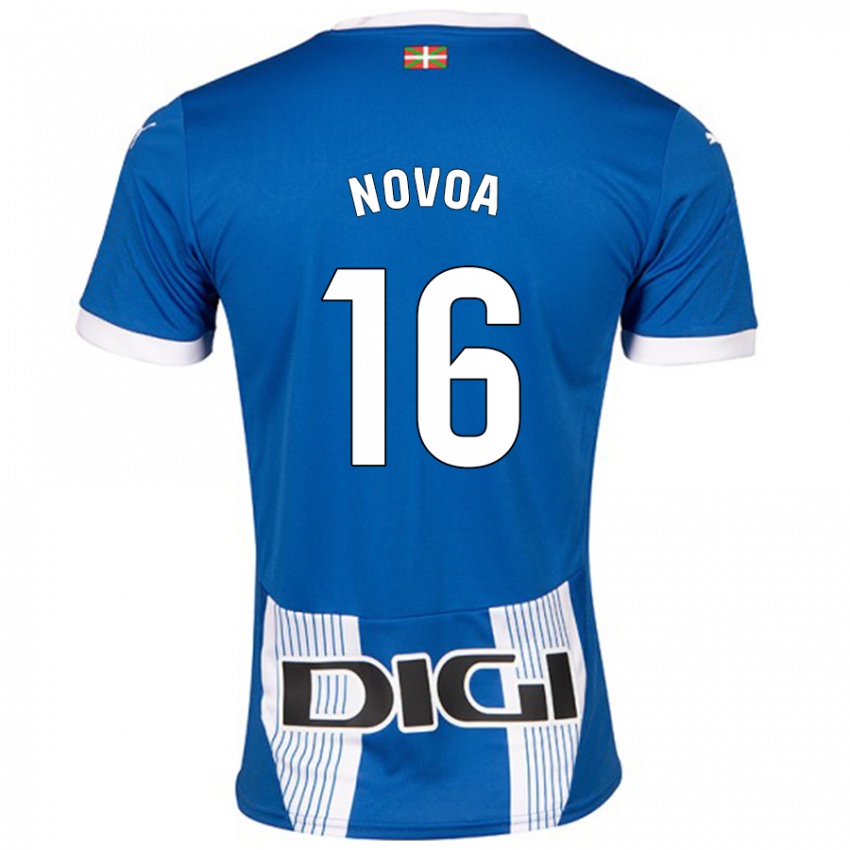 Criança Camisola Hugo Novoa #16 Azul Principal 2024/25 Camisa Brasil