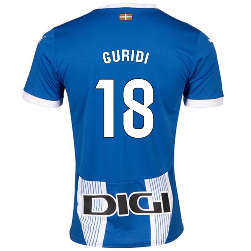 Criança Camisola Jon Guridi #18 Azul Principal 2024/25 Camisa Brasil