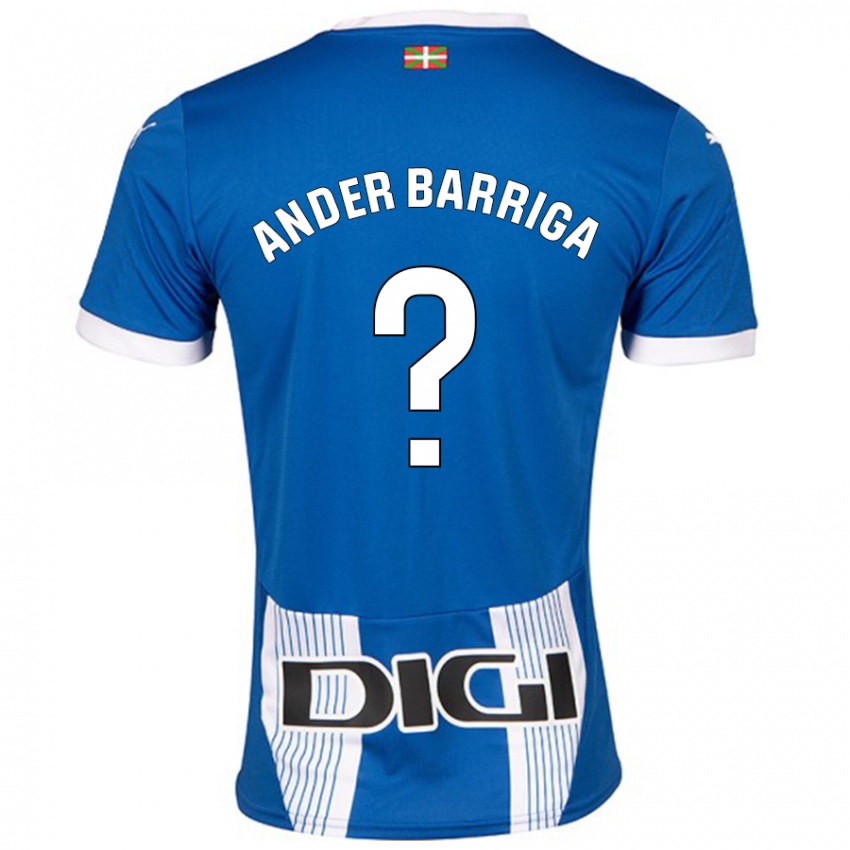 Criança Camisola Jon Ander Barriga #0 Azul Principal 2024/25 Camisa Brasil