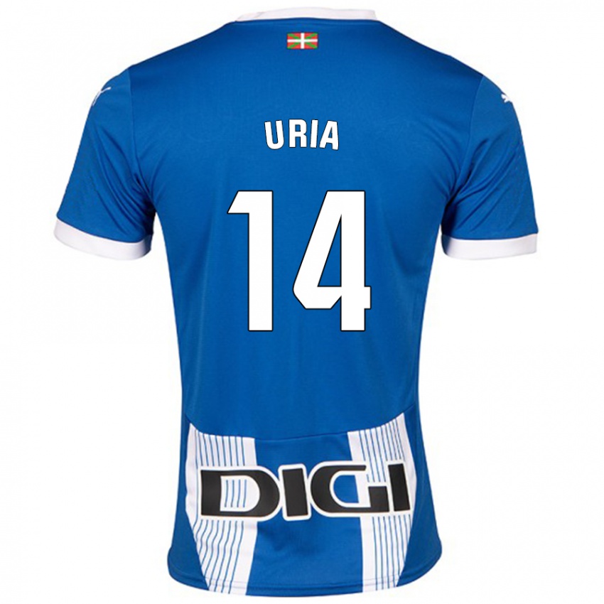 Criança Camisola Iker Uria #14 Azul Principal 2024/25 Camisa Brasil