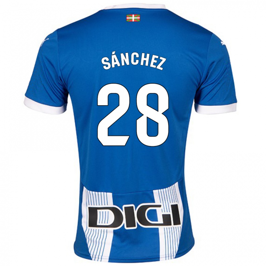 Criança Camisola Ander Sánchez #28 Azul Principal 2024/25 Camisa Brasil