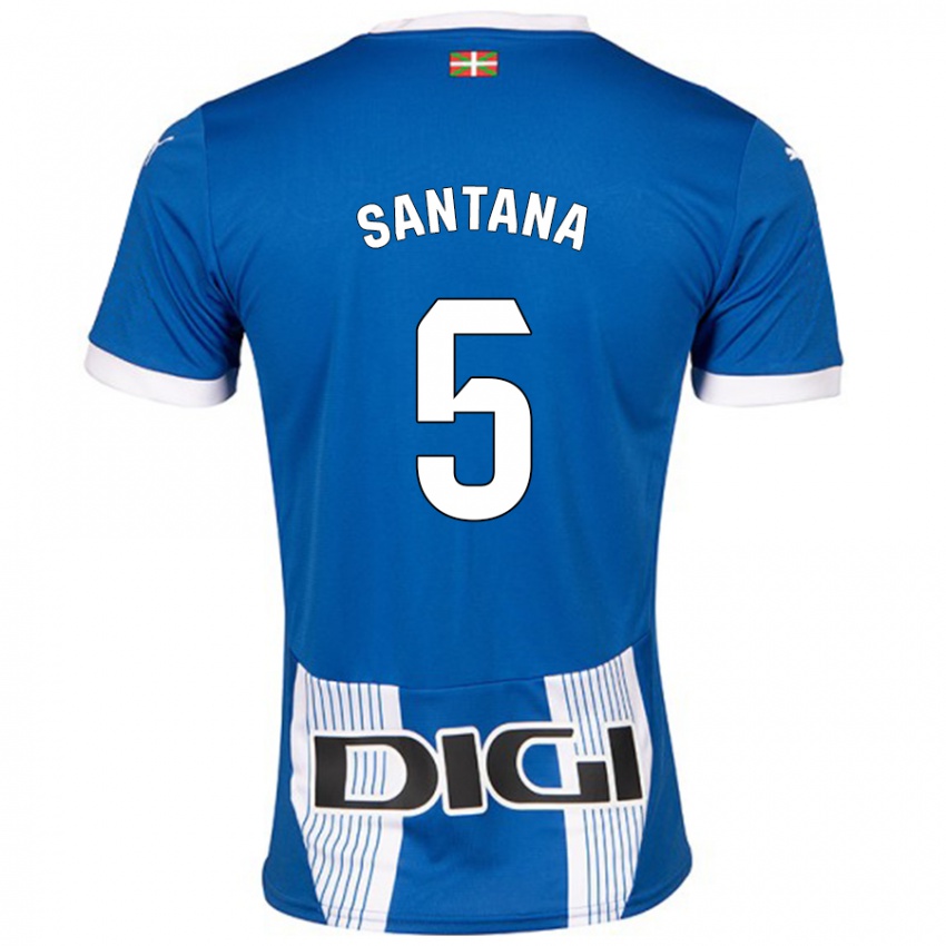 Criança Camisola Vanesa Santana #5 Azul Principal 2024/25 Camisa Brasil