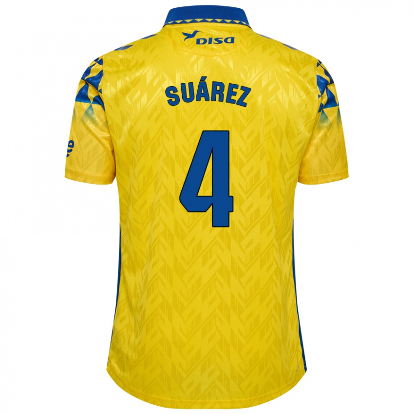 Criança Camisola Alex Suárez #4 Azul Amarelo Principal 2024/25 Camisa Brasil