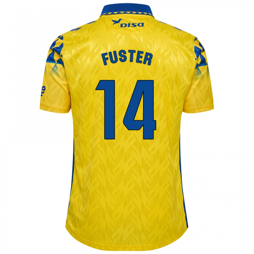 Criança Camisola Manu Fuster #14 Azul Amarelo Principal 2024/25 Camisa Brasil