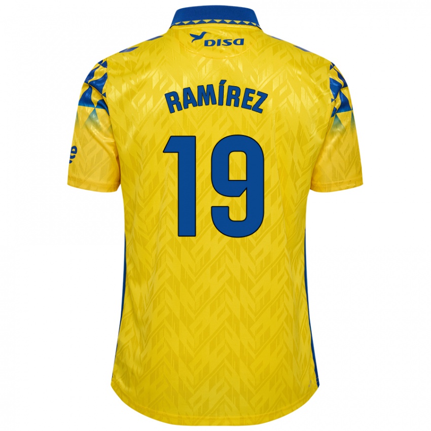 Criança Camisola Sandro Ramírez #19 Azul Amarelo Principal 2024/25 Camisa Brasil