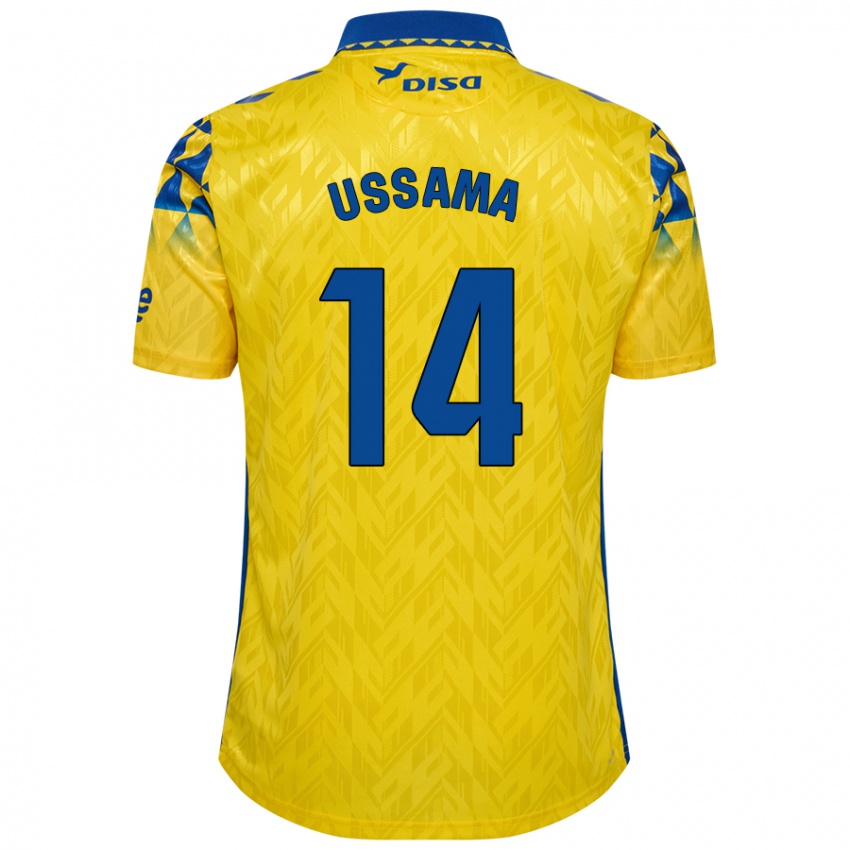 Criança Camisola Ussama #14 Azul Amarelo Principal 2024/25 Camisa Brasil