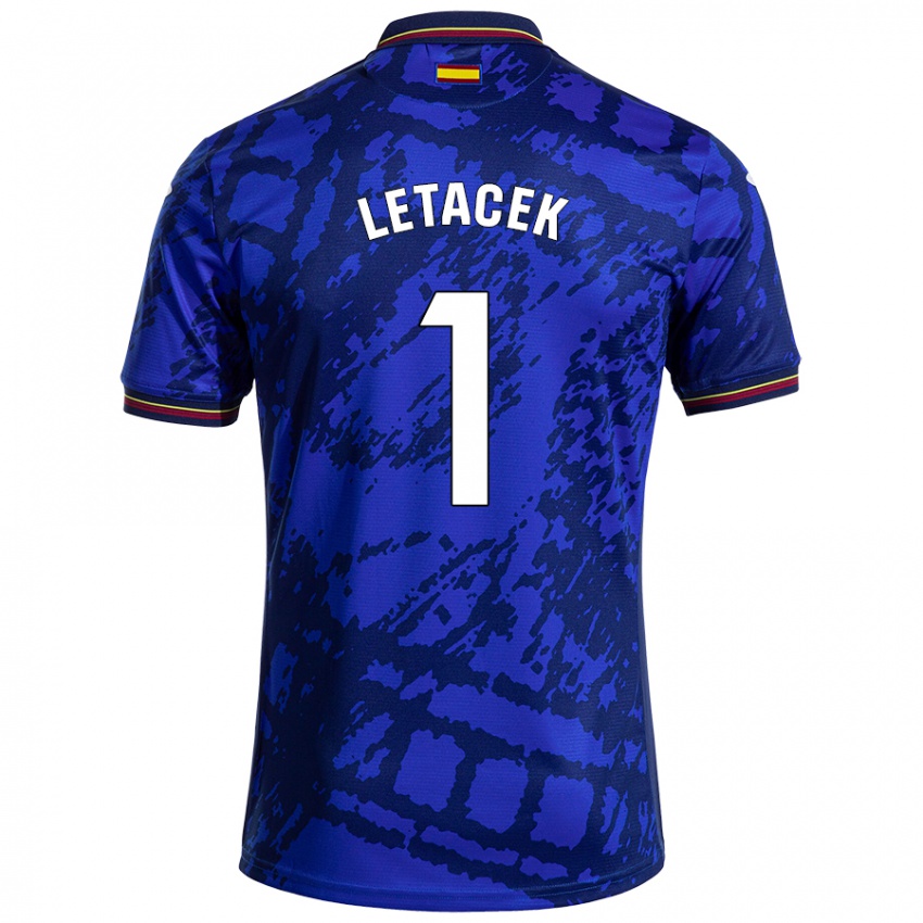 Criança Camisola Jiri Letacek #1 Azul Mais Escuro Principal 2024/25 Camisa Brasil