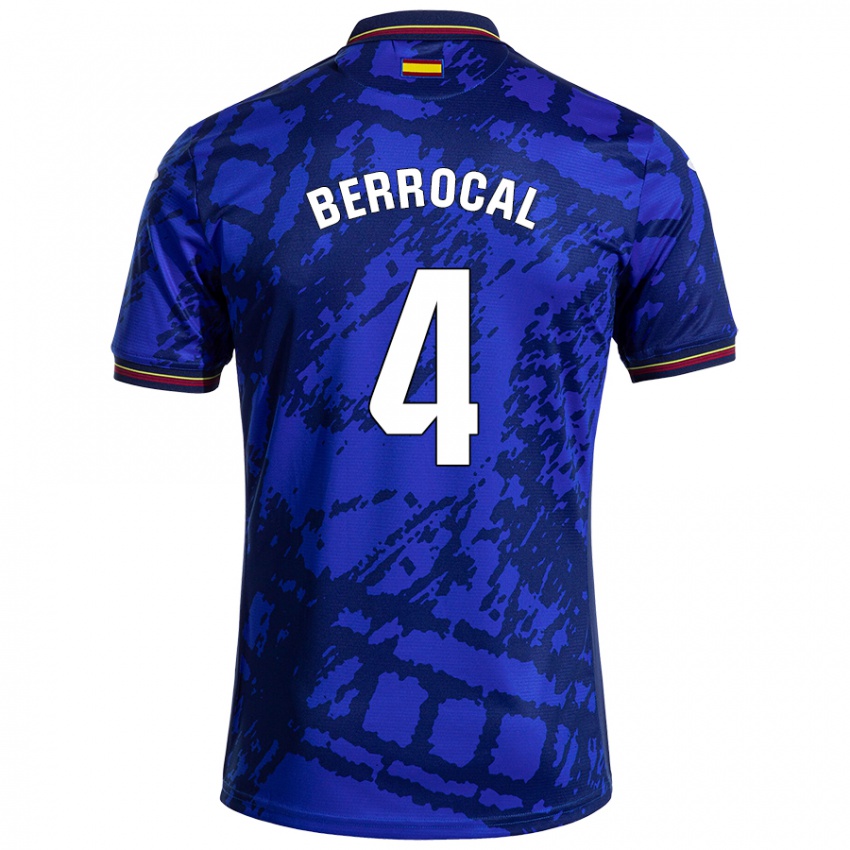 Criança Camisola Juan Berrocal #4 Azul Mais Escuro Principal 2024/25 Camisa Brasil