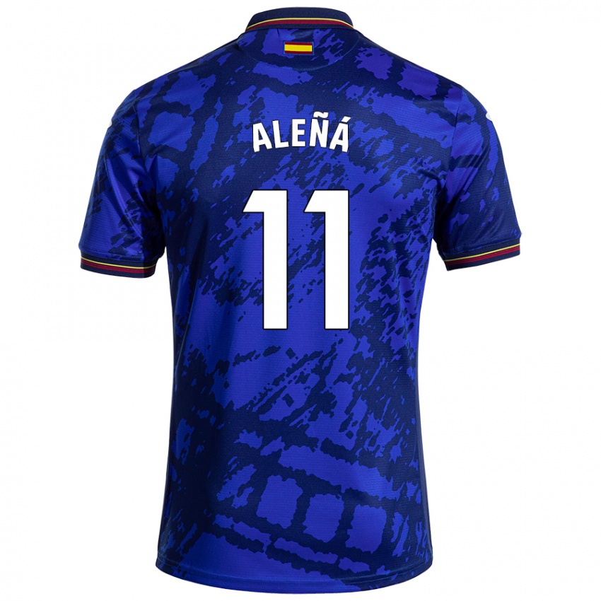 Criança Camisola Carles Aleñá #11 Azul Mais Escuro Principal 2024/25 Camisa Brasil