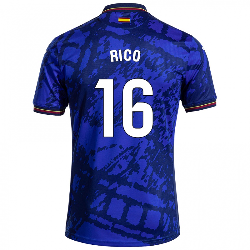 Criança Camisola Diego Rico #16 Azul Mais Escuro Principal 2024/25 Camisa Brasil