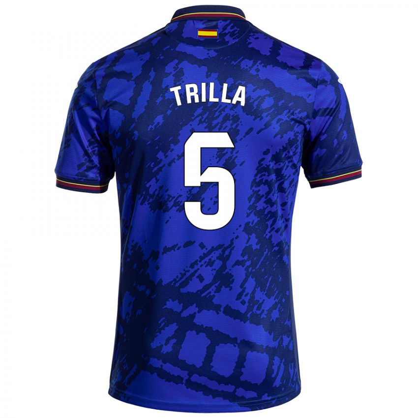 Criança Camisola Guillem Trilla #5 Azul Mais Escuro Principal 2024/25 Camisa Brasil