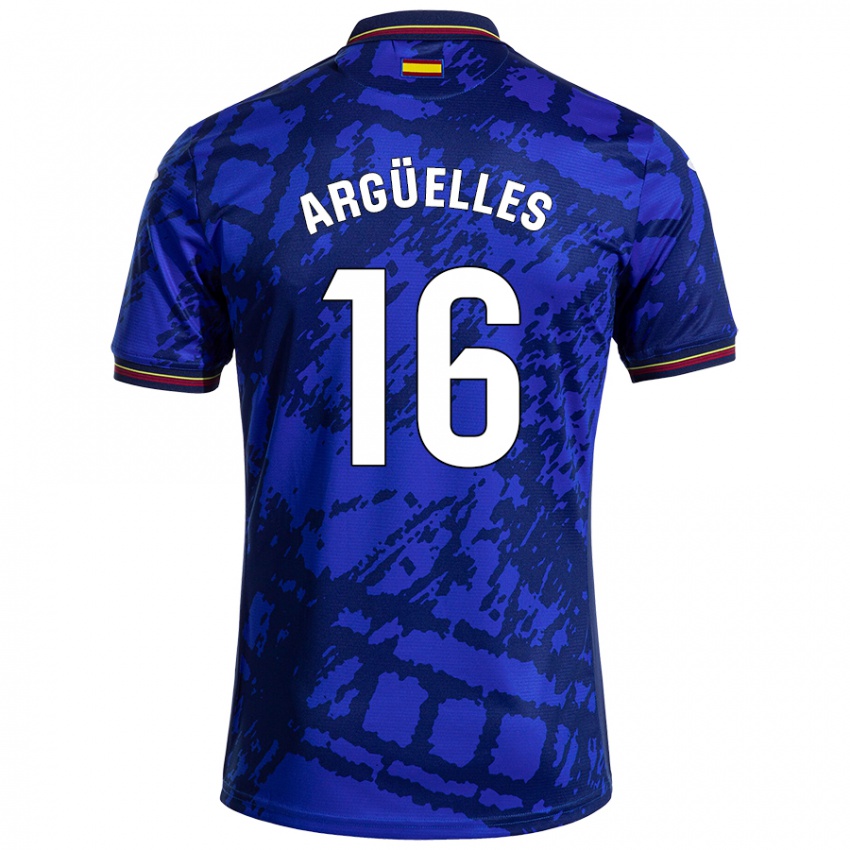 Criança Camisola David Argüelles #16 Azul Mais Escuro Principal 2024/25 Camisa Brasil