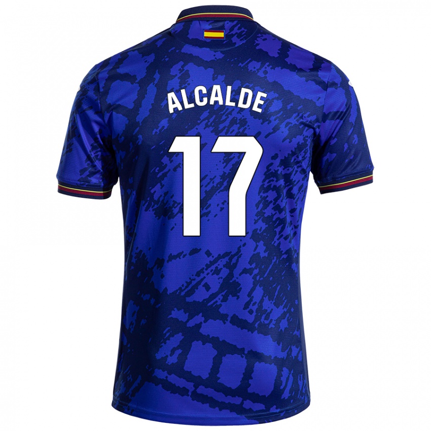 Criança Camisola Jacobo Alcalde #17 Azul Mais Escuro Principal 2024/25 Camisa Brasil