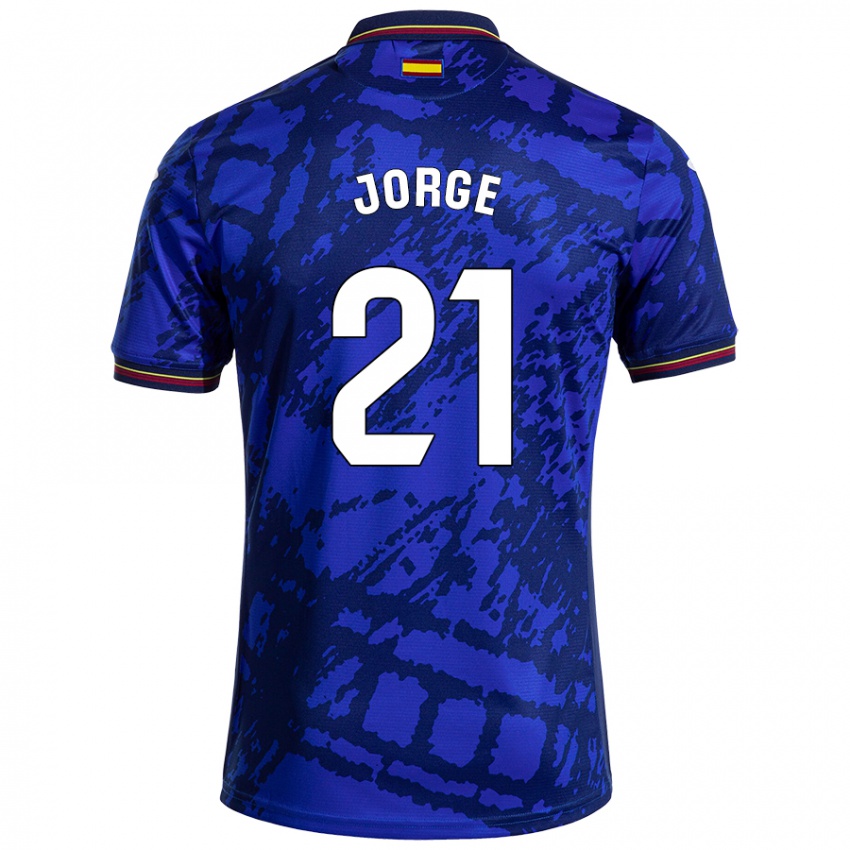 Criança Camisola Jeremy Jorge #21 Azul Mais Escuro Principal 2024/25 Camisa Brasil