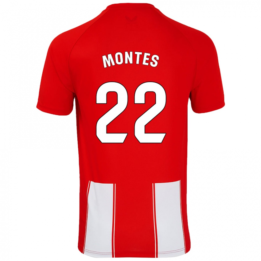 Criança Camisola César Montes #22 Branco Vermelho Principal 2024/25 Camisa Brasil