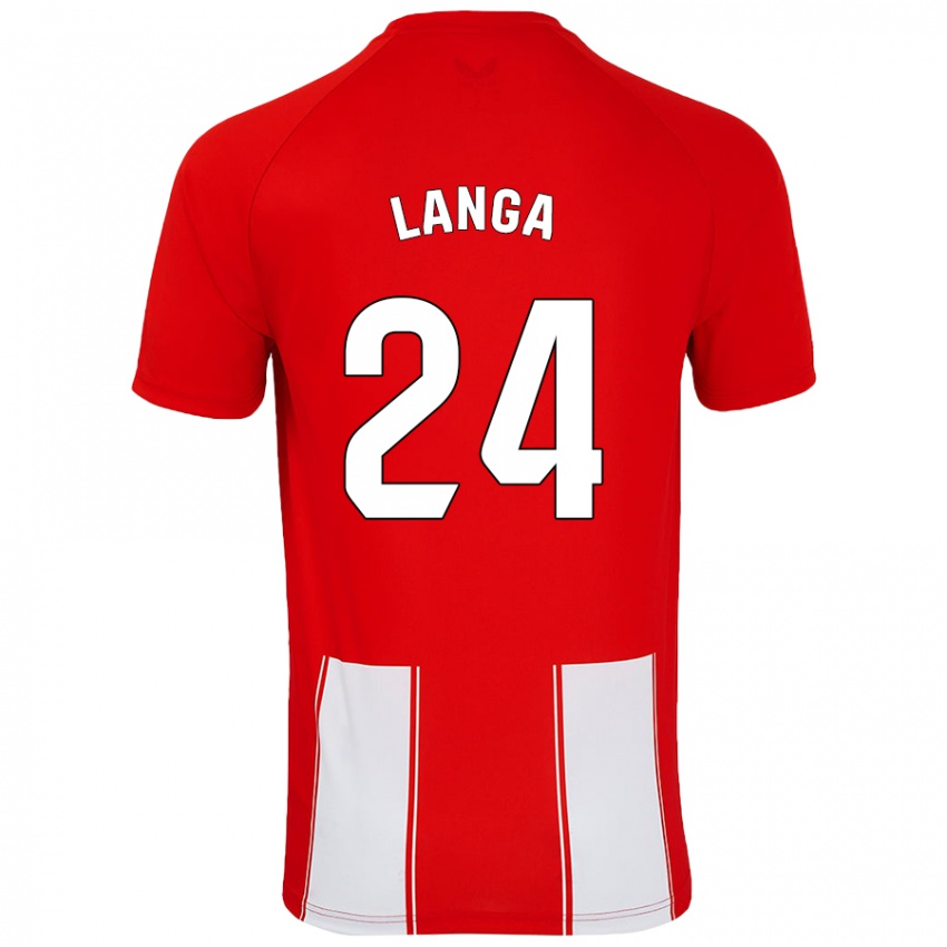 Criança Camisola Bruno Langa #24 Branco Vermelho Principal 2024/25 Camisa Brasil