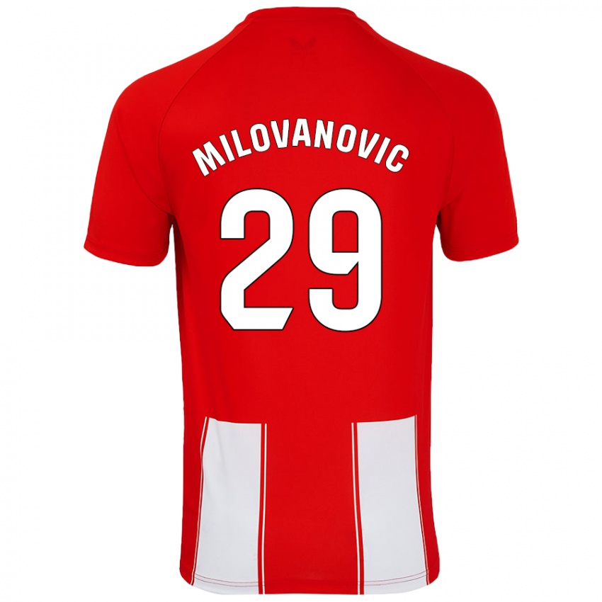 Criança Camisola Marko Milovanovic #29 Branco Vermelho Principal 2024/25 Camisa Brasil