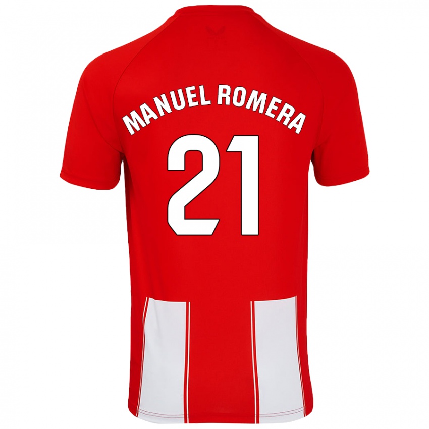 Criança Camisola José Manuel Romera #21 Branco Vermelho Principal 2024/25 Camisa Brasil