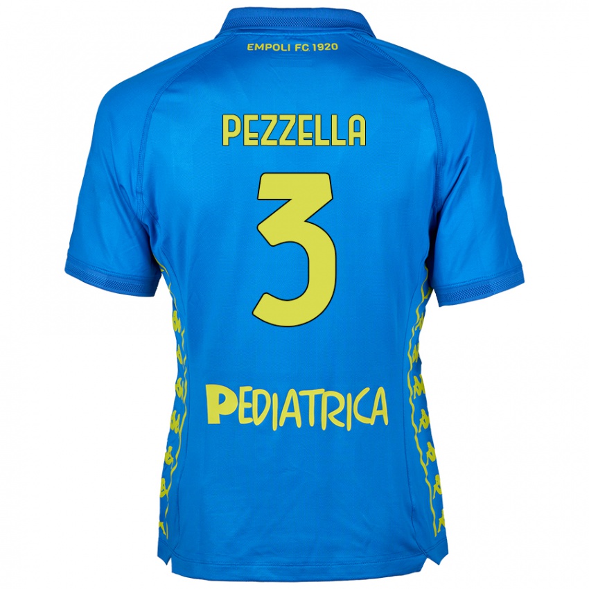 Criança Camisola Giuseppe Pezzella #3 Azul Principal 2024/25 Camisa Brasil