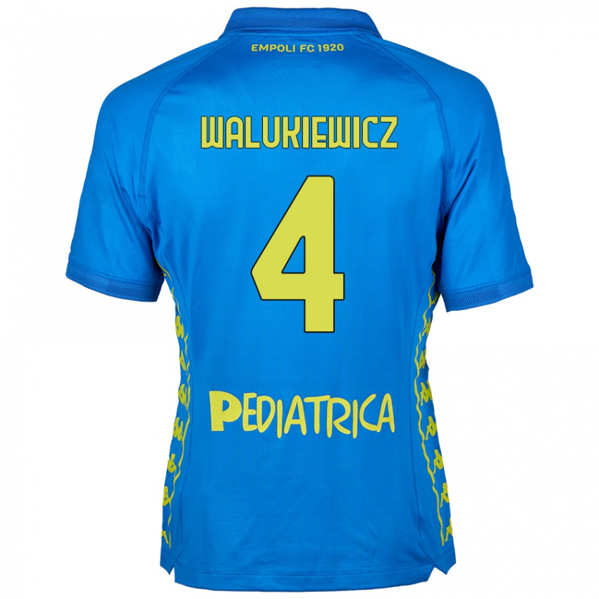 Criança Camisola Sebastian Walukiewicz #4 Azul Principal 2024/25 Camisa Brasil