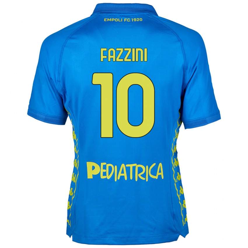 Criança Camisola Jacopo Fazzini #10 Azul Principal 2024/25 Camisa Brasil