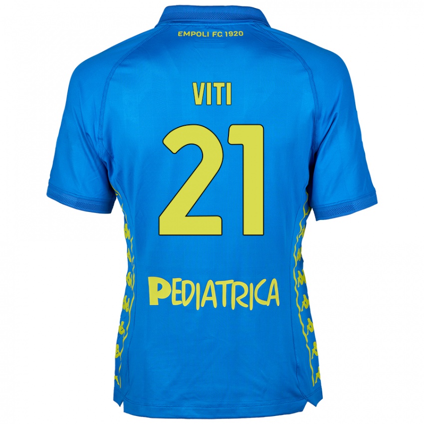 Criança Camisola Mattia Viti #21 Azul Principal 2024/25 Camisa Brasil