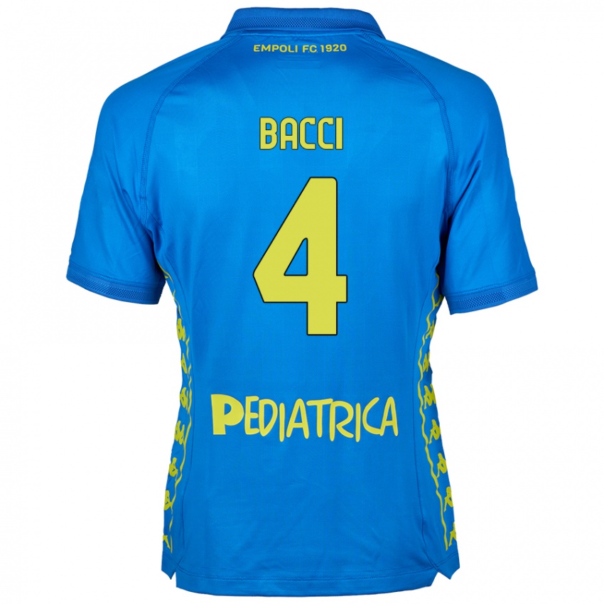 Criança Camisola Jacopo Bacci #4 Azul Principal 2024/25 Camisa Brasil