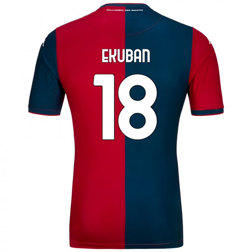 Criança Camisola Caleb Ekuban #18 Azul Escuro Vermelho Principal 2024/25 Camisa Brasil