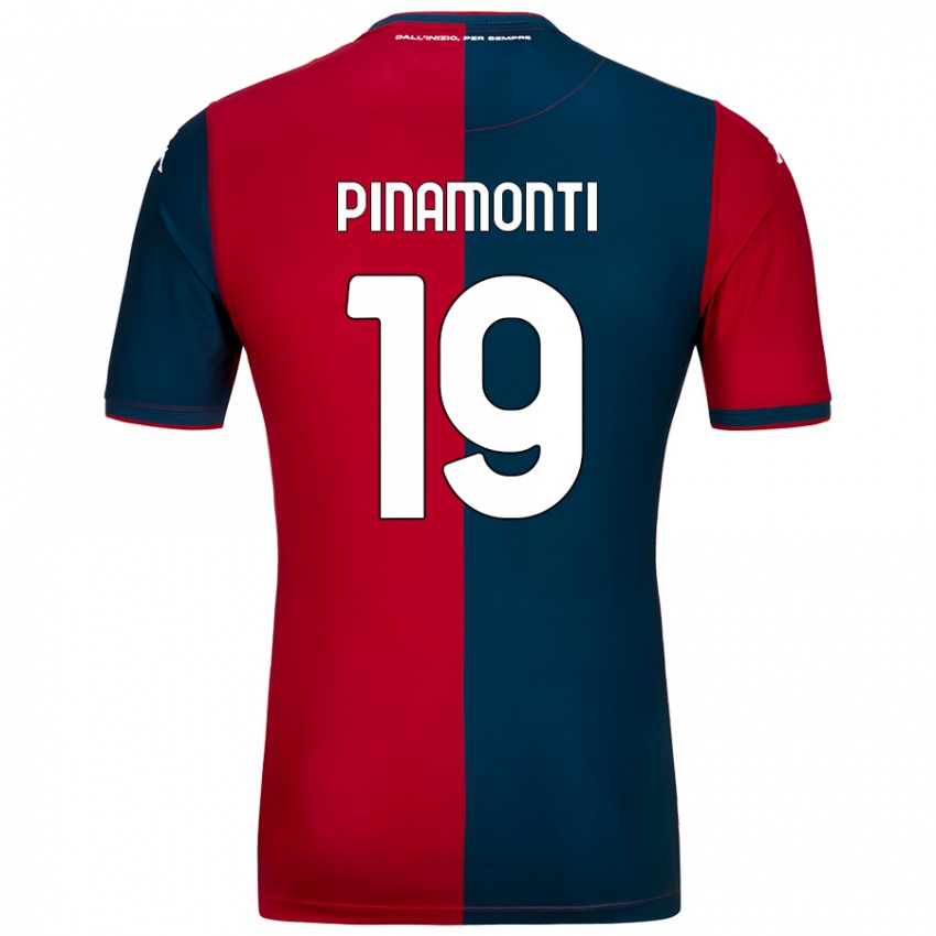 Criança Camisola Andrea Pinamonti #19 Azul Escuro Vermelho Principal 2024/25 Camisa Brasil