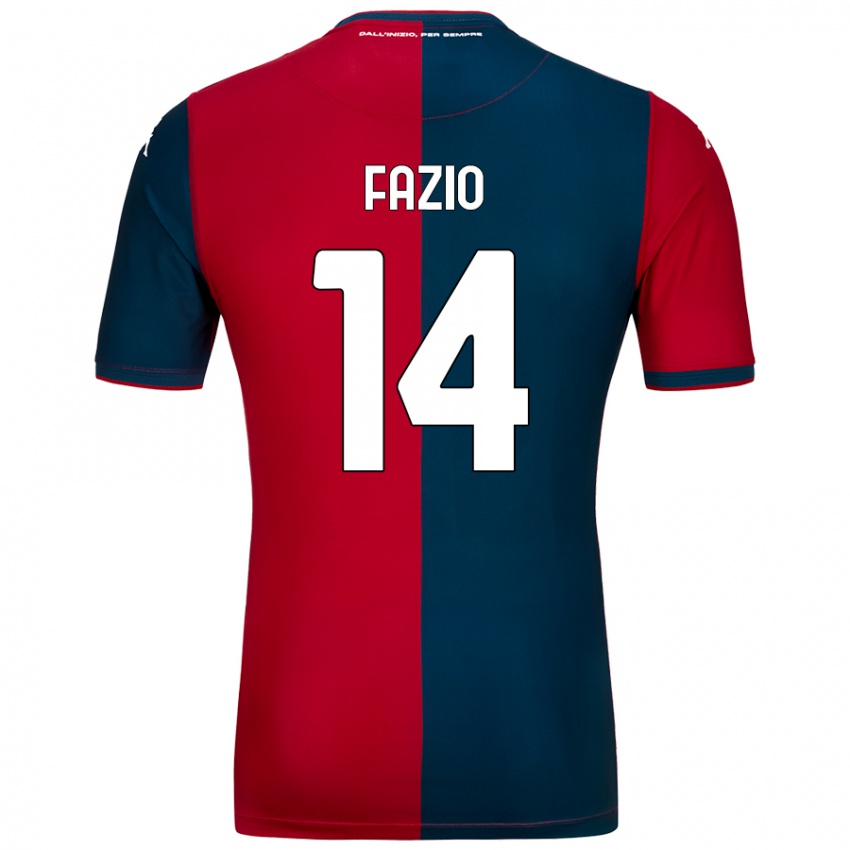 Criança Camisola Tommaso Fazio #14 Azul Escuro Vermelho Principal 2024/25 Camisa Brasil