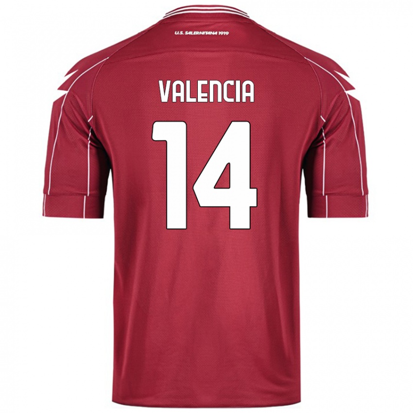 Criança Camisola Diego Valencia #14 Borgonha Principal 2024/25 Camisa Brasil