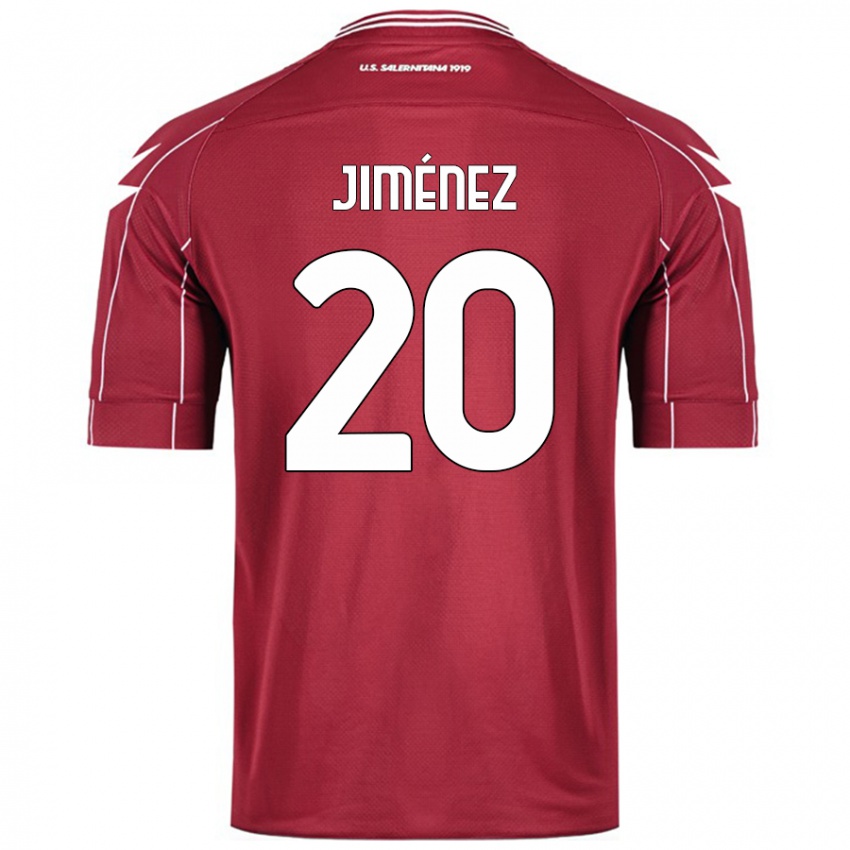 Criança Camisola Kaleb Jiménez #20 Borgonha Principal 2024/25 Camisa Brasil