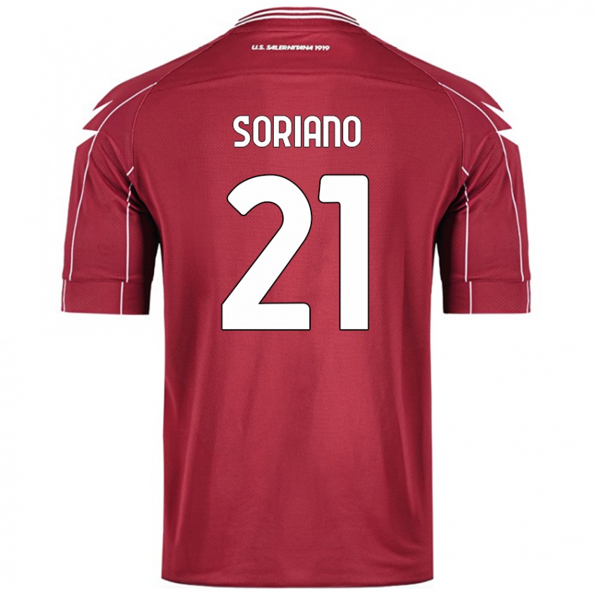 Criança Camisola Roberto Soriano #21 Borgonha Principal 2024/25 Camisa Brasil