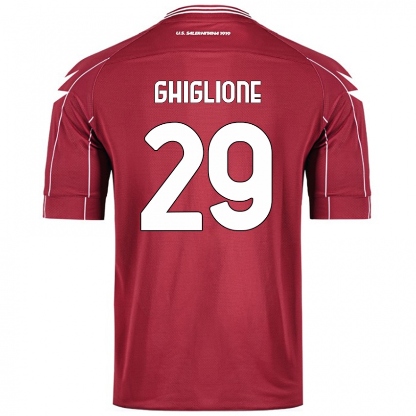 Criança Camisola Paolo Ghiglione #29 Borgonha Principal 2024/25 Camisa Brasil