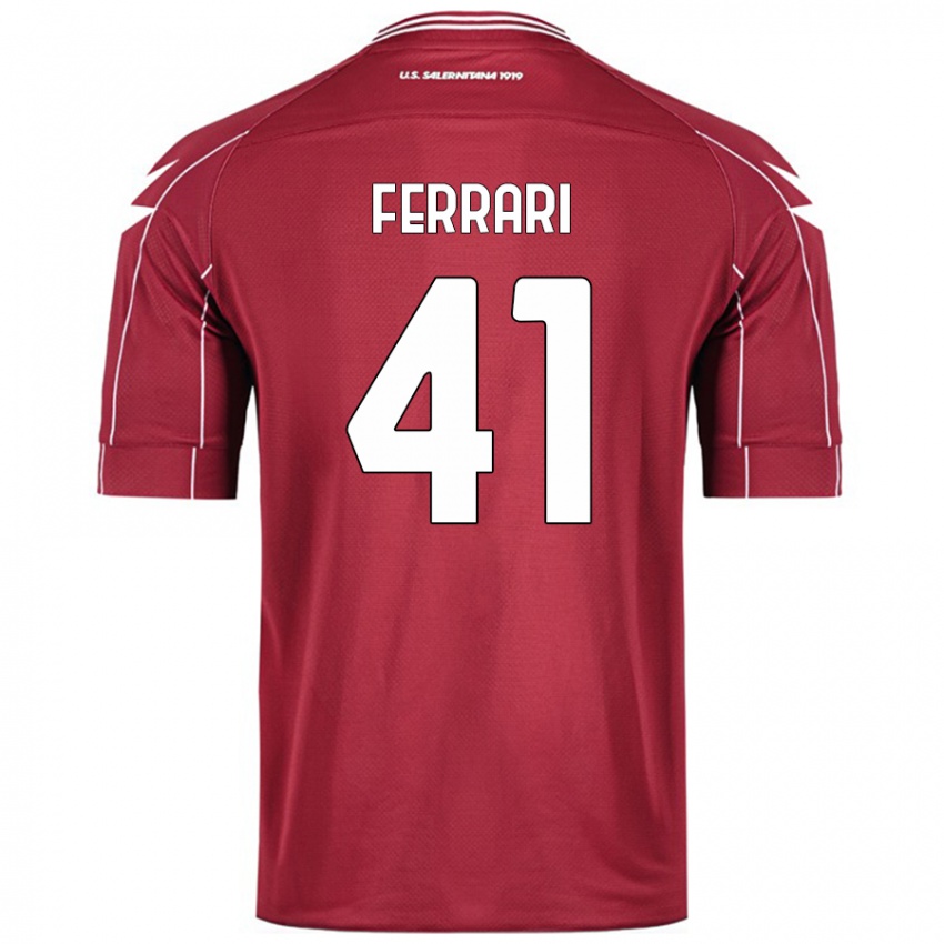 Criança Camisola Tommaso Ferrari #41 Borgonha Principal 2024/25 Camisa Brasil