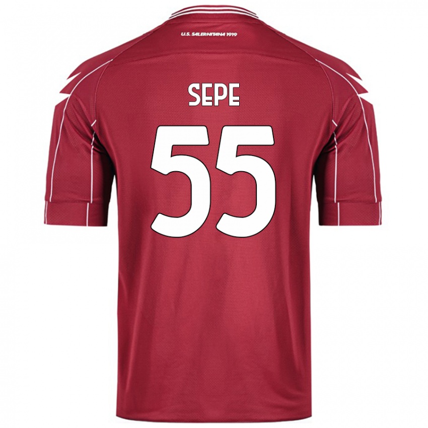 Criança Camisola Luigi Sepe #55 Borgonha Principal 2024/25 Camisa Brasil