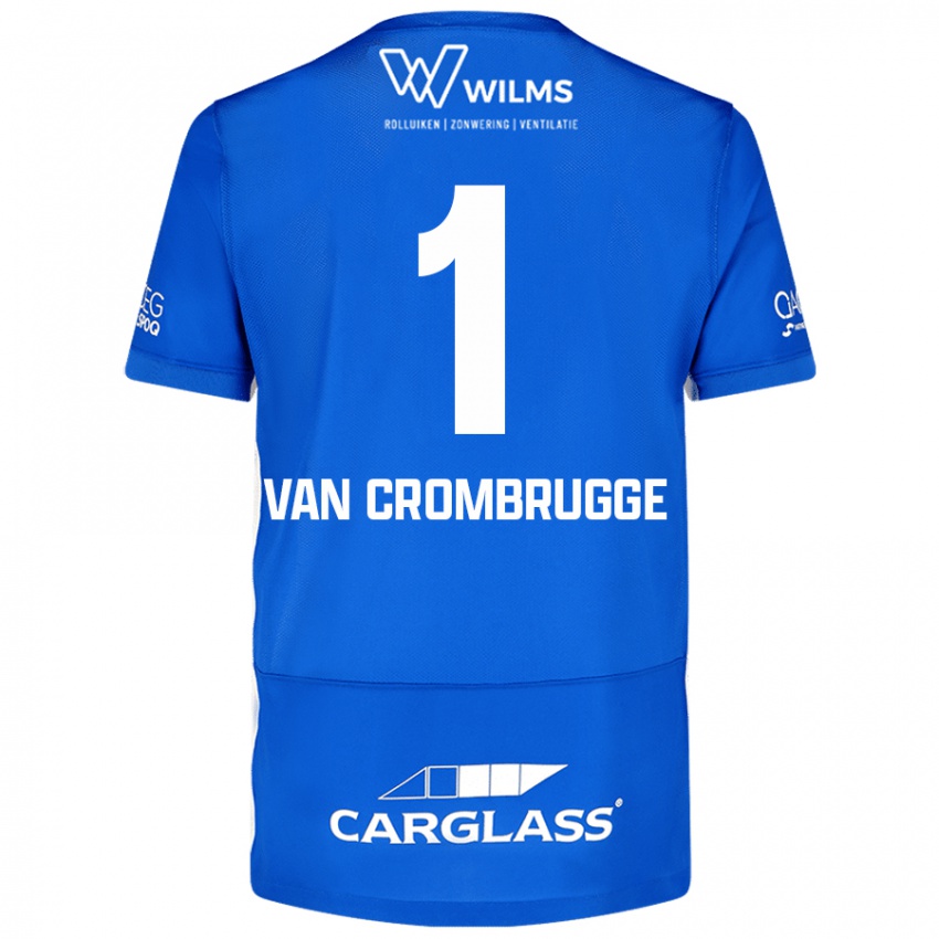 Criança Camisola Hendrik Van Crombrugge #1 Azul Principal 2024/25 Camisa Brasil