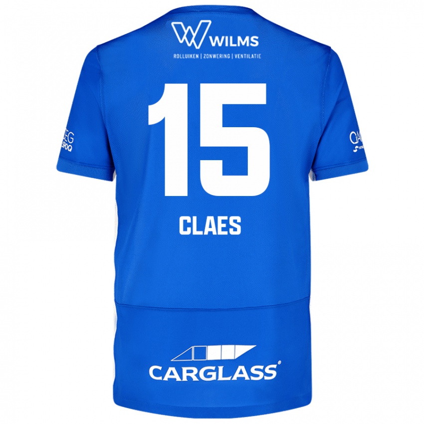 Criança Camisola Thomas Claes #15 Azul Principal 2024/25 Camisa Brasil