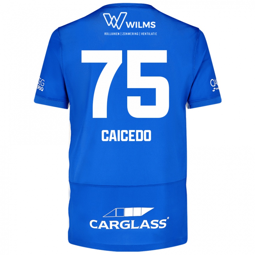 Criança Camisola Alfred Caicedo #75 Azul Principal 2024/25 Camisa Brasil