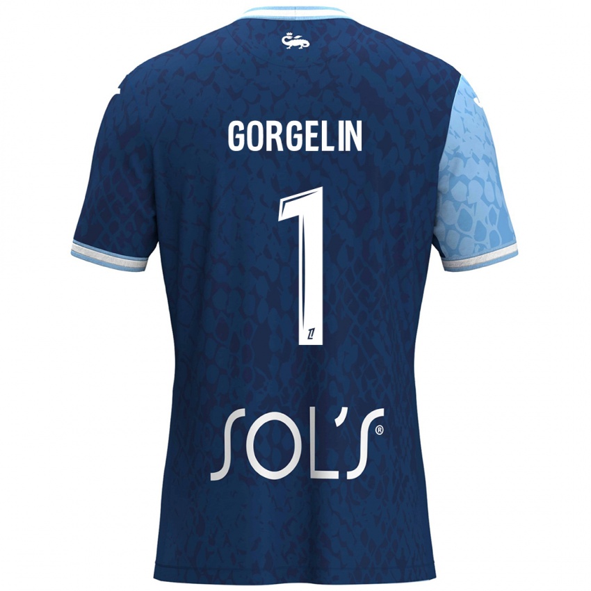 Criança Camisola Mathieu Gorgelin #1 Azul Céu Azul Escuro Principal 2024/25 Camisa Brasil