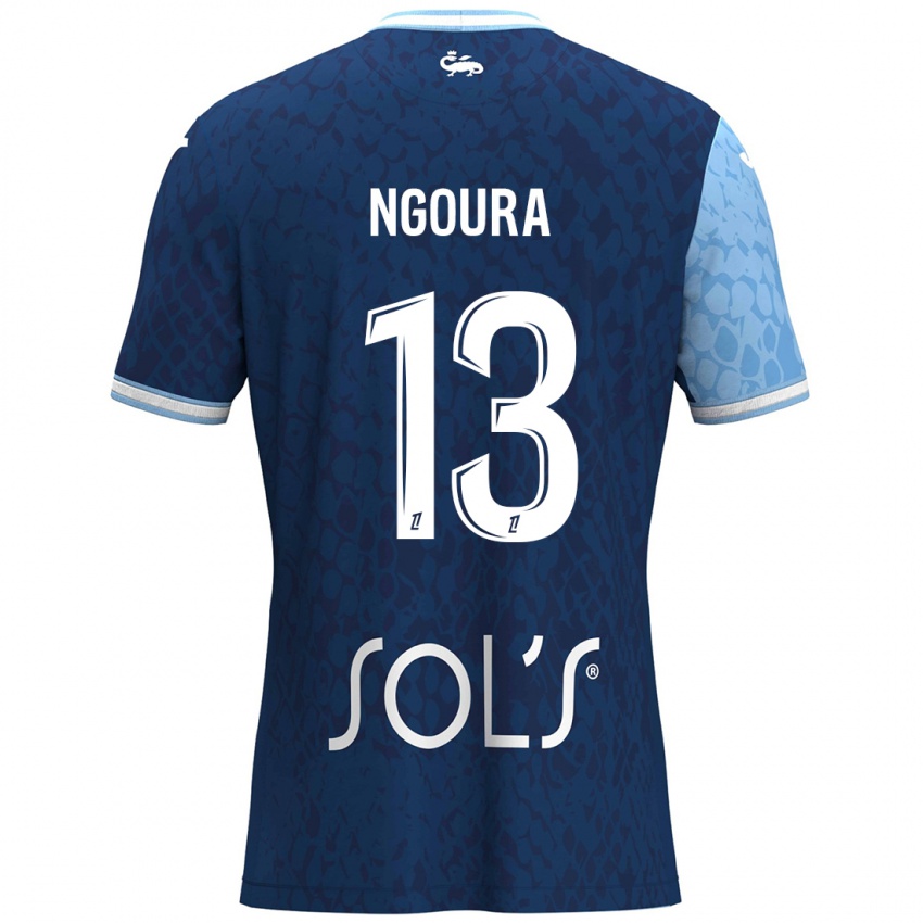 Criança Camisola Steve Ngoura #13 Azul Céu Azul Escuro Principal 2024/25 Camisa Brasil