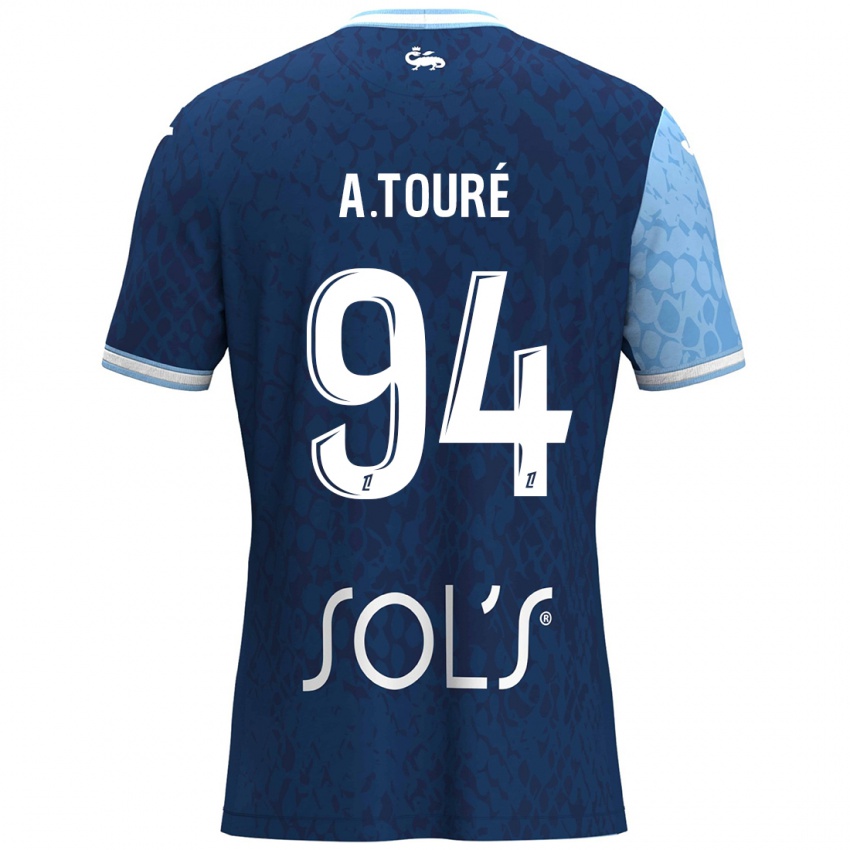 Criança Camisola Abdoulaye Touré #94 Azul Céu Azul Escuro Principal 2024/25 Camisa Brasil