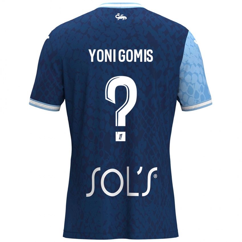 Criança Camisola Yoni Gomis #0 Azul Céu Azul Escuro Principal 2024/25 Camisa Brasil