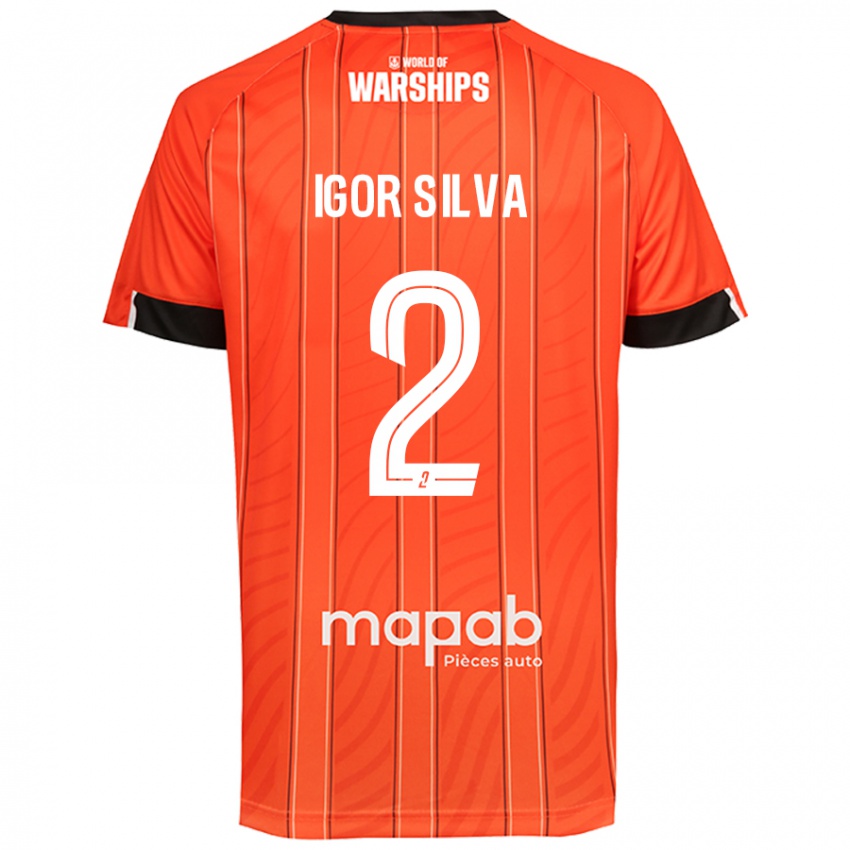 Criança Camisola Igor Silva #2 Laranja Principal 2024/25 Camisa Brasil