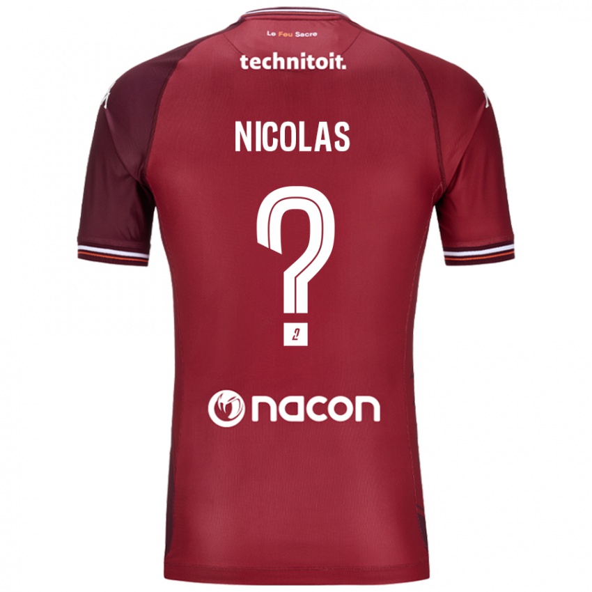 Criança Camisola Max-Henry Nicolas #0 Granata Vermelho Principal 2024/25 Camisa Brasil