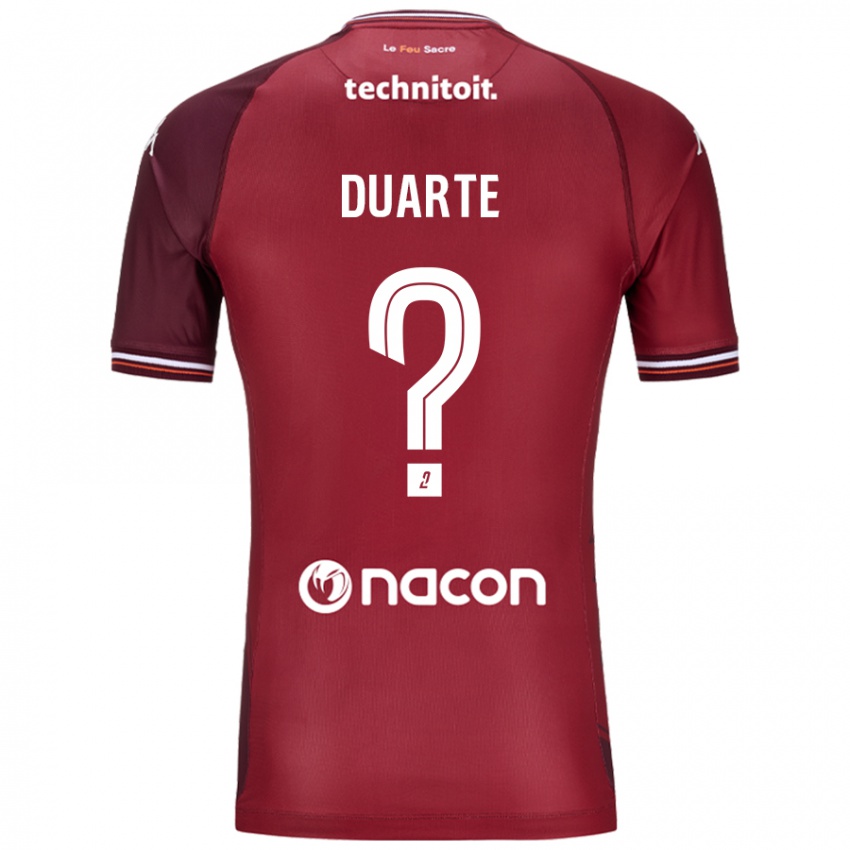 Criança Camisola Diego Duarte #0 Granata Vermelho Principal 2024/25 Camisa Brasil