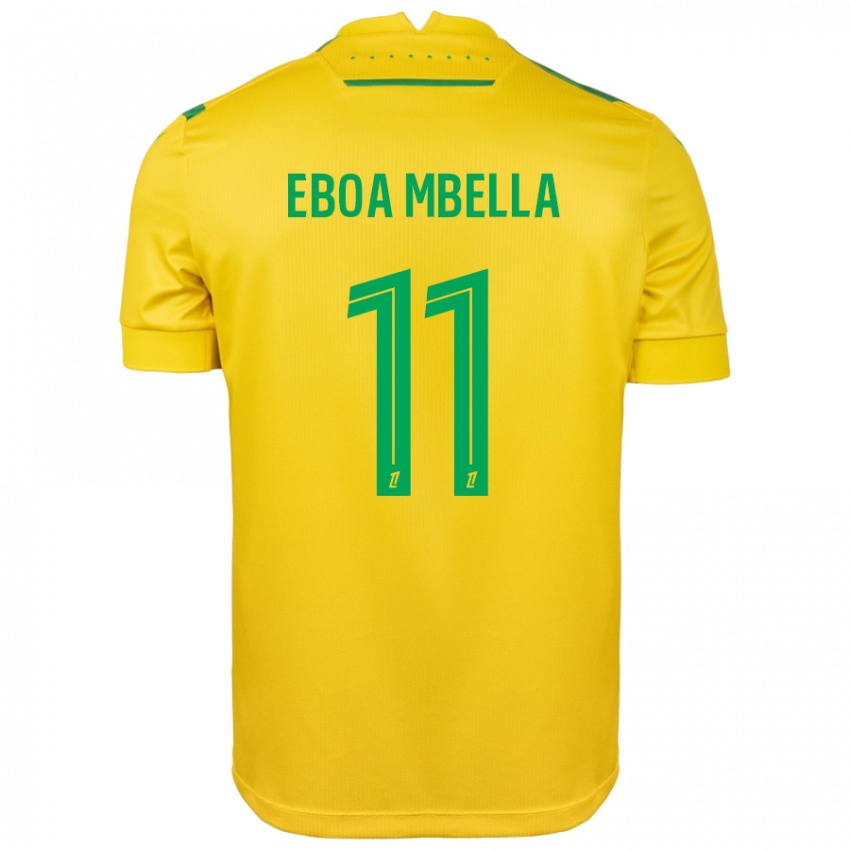 Criança Camisola Eden Eboa Mbella #11 Verde Amarelo Principal 2024/25 Camisa Brasil