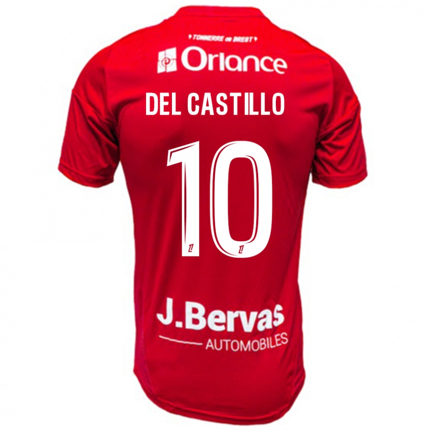 Criança Camisola Romain Del Castillo #10 Branco Vermelho Principal 2024/25 Camisa Brasil